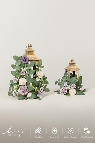 2ft Artificial Flowers Garland, Lilac & Gold, alternate view 3