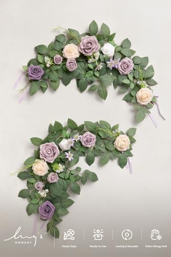 2ft Artificial Flowers Garland, Lilac & Gold, alternate view 5