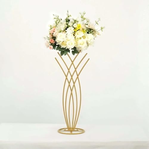 2FT Tall Gold Metal Mermaid Tail Flower Frame Table Centerpiece, Wedding Floral Display Stand in Type 2