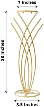 2FT Tall Gold Metal Mermaid Tail Flower Frame Table Centerpiece, Wedding Floral Display Stand in Type 2, alternate view 2
