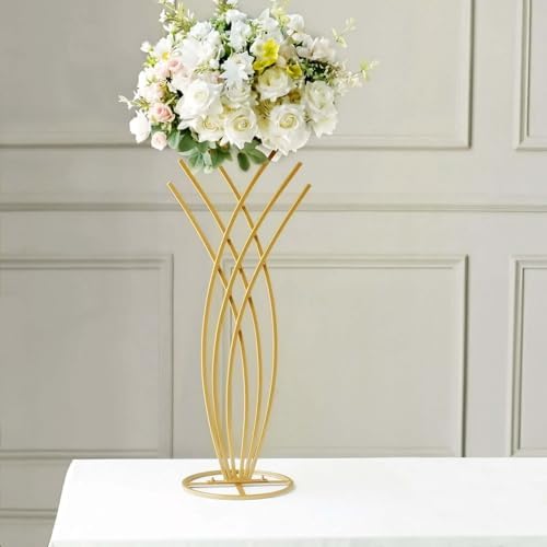 2FT Tall Gold Metal Mermaid Tail Flower Frame Table Centerpiece, Wedding Floral Display Stand in Type 2, alternate view 6