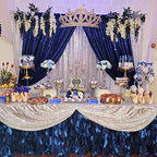 2ft x 8ft Blue Sequin Photography Backdrop Curtains 2 Panels for Party Decoration, Navy Blue in 2x8 ft x2Pcs in, alternate