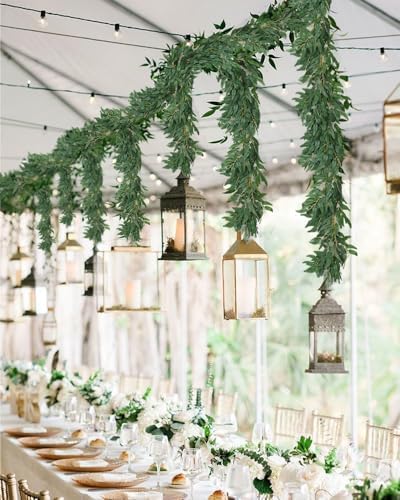 2P Artificial Willow Leaves Vine Twig 6.2Ft Thick Silk Leaf Garland, alternate view 2