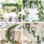 2P Artificial Willow Leaves Vine Twig 6.2Ft Thick Silk Leaf Garland, alternate view 4