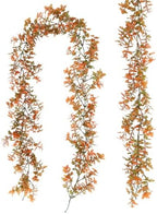 2P Fall Garland Vines Artificial Plastic Mini Monstera Leaves 5.9Ft