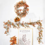 2P Fall Garland Vines Artificial Plastic Mini Monstera Leaves 5.9Ft, alternate view 2