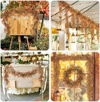 2P Fall Garland Vines Artificial Plastic Mini Monstera Leaves 5.9Ft, alternate view 6
