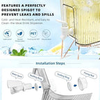 2Pack 1.6 Gallon Drink Dispenser, Plastic Container with Stand, Fruit Infuser and Leak‐Proof Faucet, alternate view 4