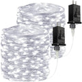 2Pack 132FT 400 LED Fairy Lights Plug in, 8 Modes Twinkle Lights Cool White