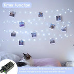 2Pack 132FT 400 LED Fairy Lights Plug in, 8 Modes Twinkle Lights Cool White, alternate view 2