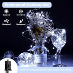 2Pack 132FT 400 LED Fairy Lights Plug in, 8 Modes Twinkle Lights Cool White, alternate view 3