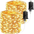 2Pack 132FT 400 LED Fairy Lights Plug in, 8 Modes Twinkle Lights Warm White