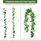 2Pack 6.5FT Mixed Green Artificial Flower Garland Fake Rose Vines, alternate view 2