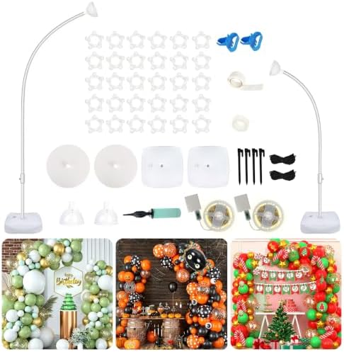 2Pack 8.2/5FT Balloon Arch Stand for Wedding Party Decor Whtie in Whtie-b