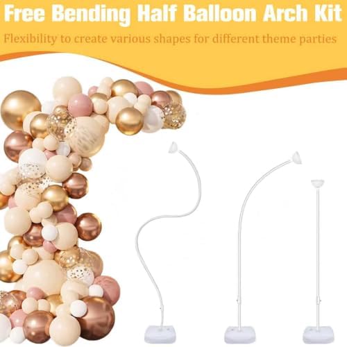2Pack 8.2/5FT Balloon Arch Stand for Wedding Party Decor Whtie in Whtie-b, alternate view 5