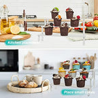 2Pack Acrylic Display Risers, Clear Shelf 3 Tier Cupcake Display Stand Steps for Food Desserts Stand Perfume, alternate view