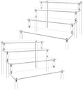 2Pack Acrylic Display Risers Cupcake Stand for Food Desserts, Perfume Organizer 4 Tier Clear Shelf Display Stand