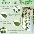 2Pack Artificial Ivy Artificial Vines Artificial Plants 12FT Fake Hanging Plants Silk for Garden Terrace Beach, alternate
