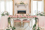 2Pack Artificial Peony Flower Garland - Silk Peony Garland with Pink Flowers for Wedding Party Table, alternate view 2