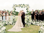2Pack Artificial Peony Flower Garland - Silk Peony Garland with White Flowers for Wedding Party Table, alternate view 2