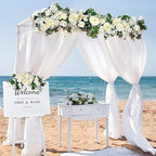 2Pack Artificial Peony Flower Garland - Silk Peony Garland with White Flowers for Wedding Party Table, alternate view 5