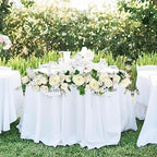 2Pack Artificial Peony Flower Garland - Silk Peony Garland with White Flowers for Wedding Party Table, alternate view 6