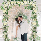 2Pack Artificial Peony Flower Garland - Silk Peony Garland with White Flowers for Wedding Party Table, alternate view 7