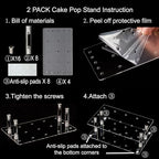 2Pack Cake Pop Stand with Sticks Kit, 15 Holes Acrylic Cake Pops holder in transparency, alternate view 6
