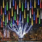 2Pack Christmas Lights Outdoor, 11.8in 10 Tubes Meteor Shower Lights