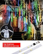 2Pack Christmas Lights Outdoor, 11.8in 10 Tubes Meteor Shower Lights, alternate view 2