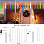 2Pack Christmas Lights Outdoor, 11.8in 10 Tubes Meteor Shower Lights, alternate view 3