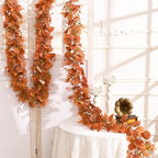 2Pack Eucalyptus Garland, Fall Artificial Eucalyptus Garland with Flowers, alternate view 7