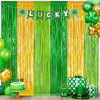 2Pack Green Gold St Patricks Foil Curtain Xmas Decorations Party Streamers