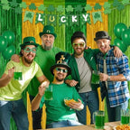 2Pack Green Gold St Patricks Foil Curtain Xmas Decorations Party Streamers, alternate view 3
