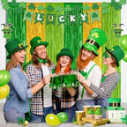 2Pack Green Gold St Patricks Foil Curtain Xmas Decorations Party Streamers, alternate view 4