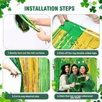 2Pack Green Gold St Patricks Foil Curtain Xmas Decorations Party Streamers, alternate view 5
