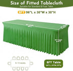 2Pack Green Spandex Tablecloth for 8FT Rectangle Table, Table Skirt, alternate view 3