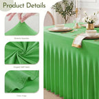 2Pack Green Spandex Tablecloth for 8FT Rectangle Table, Table Skirt, alternate view 4