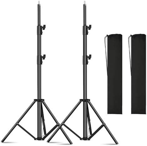 2pack Heavy Duty Light Stand 9.2ft / 110" Aluminum Spring Cushioned Tripod Lighting Stands Max Loading:10KG
