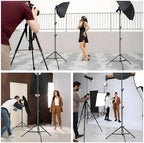 2pack Heavy Duty Light Stand 9.2ft / 110" Aluminum Spring Cushioned Tripod Lighting Stands Max Loading:10KG, alternate view 6