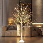 2Pack Lighted Birch Tree, 6 FT Total 288LED Pre-lit Artificial Christmas Trees for Thanksgiving Christmas, alternate view 2