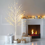 2Pack Lighted Birch Tree, 6 FT Total 288LED Pre-lit Artificial Christmas Trees for Thanksgiving Christmas, alternate view 3