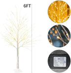 2Pack Lighted Birch Tree, 6 FT Total 288LED Pre-lit Artificial Christmas Trees for Thanksgiving Christmas, alternate view 5