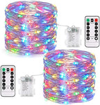 2Pack Multicolor Fairy Lights Battery Operated, Total 400LED 132ft