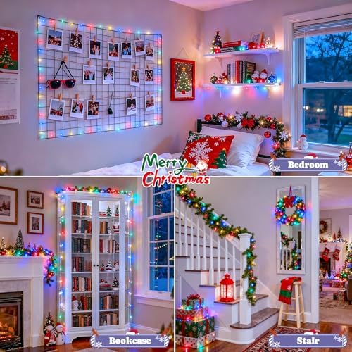 2Pack Multicolor Fairy Lights Battery Operated, Total 400LED 132ft, alternate view 3