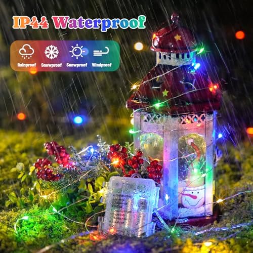 2Pack Multicolor Fairy Lights Battery Operated, Total 400LED 132ft, alternate view 4