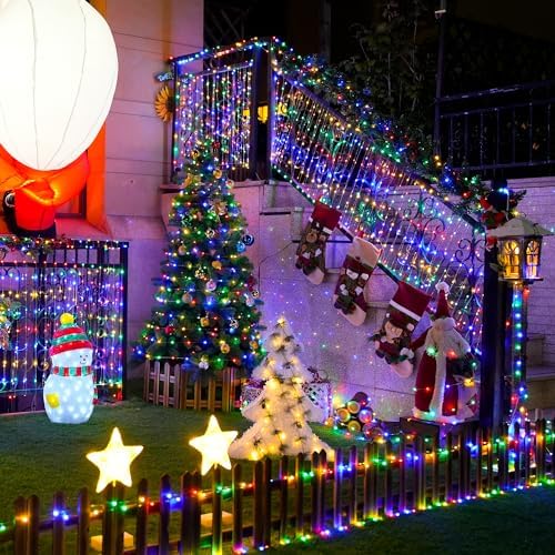 2Pack Multicolor Fairy Lights Battery Operated, Total 400LED 132ft, alternate view 6