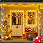 2Pack Remote Control Christmas Lights Battery Operated, 66FT 200 LED Indoor Outdoor String Lights with Timer, alternate view