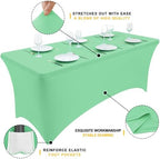 2Pack Spandex Table Cloth 4FT, Elastic Fitted Bright Green Tablecloth in Bright Green, alternate view 2