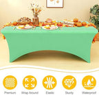 2Pack Spandex Table Cloth 4FT, Elastic Fitted Bright Green Tablecloth in Bright Green, alternate view 3